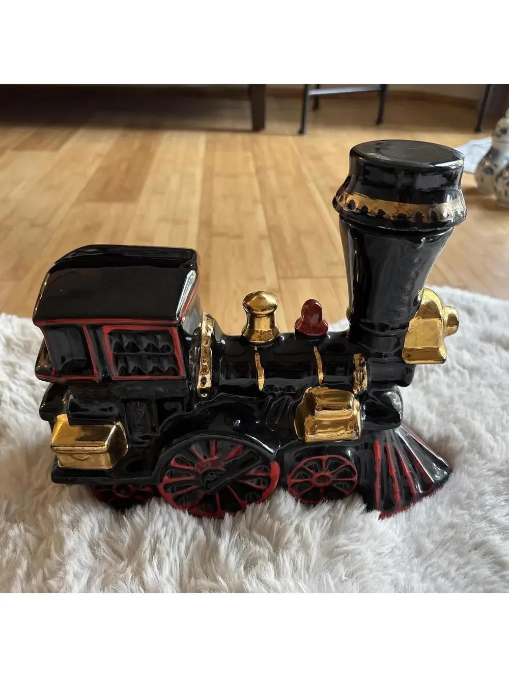 Ezra Brooks Vintage 12 Train Whiskey Decanter Railroad Locomotive Ceramic Empty